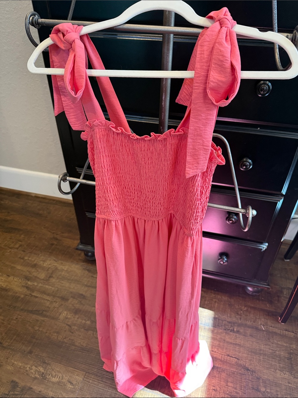 Hem & Thread Pink Tie-Shoulder Maxi Dress